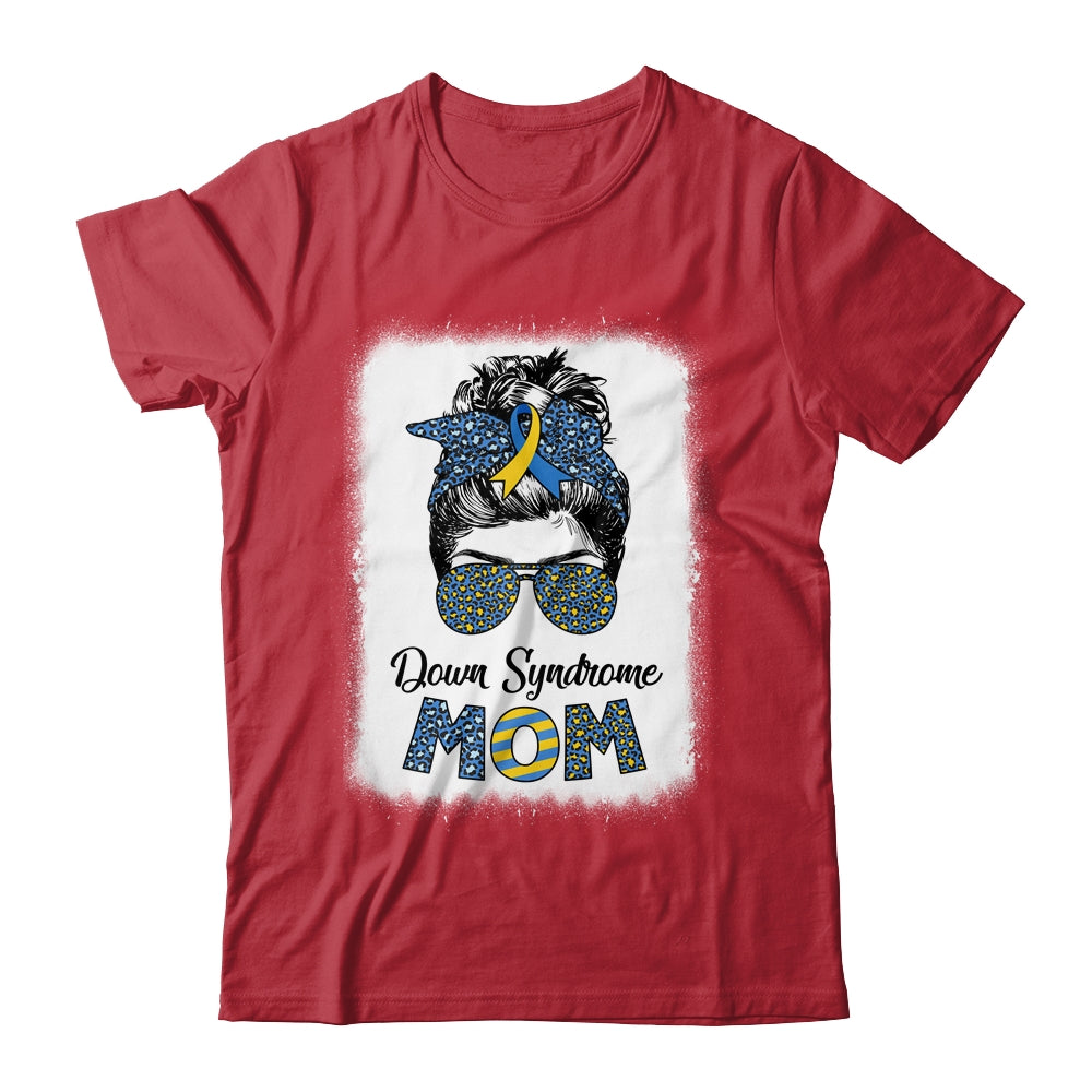 Mom Down Syndrome Awareness Mom Messy Bun Hair Shirt & Hoodie | siriusteestore