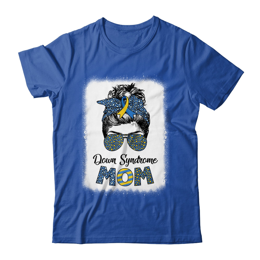 Mom Down Syndrome Awareness Mom Messy Bun Hair Shirt & Hoodie | siriusteestore