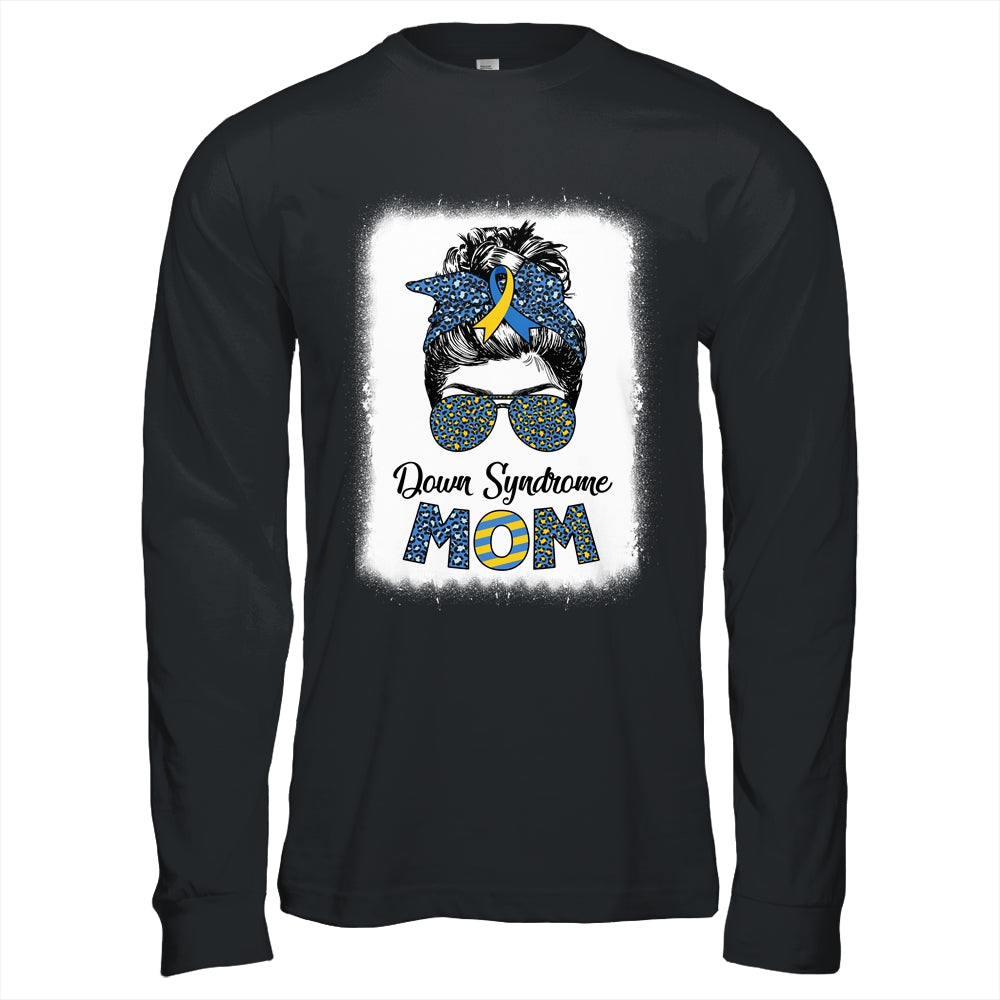 Mom Down Syndrome Awareness Mom Messy Bun Hair Shirt & Hoodie | siriusteestore