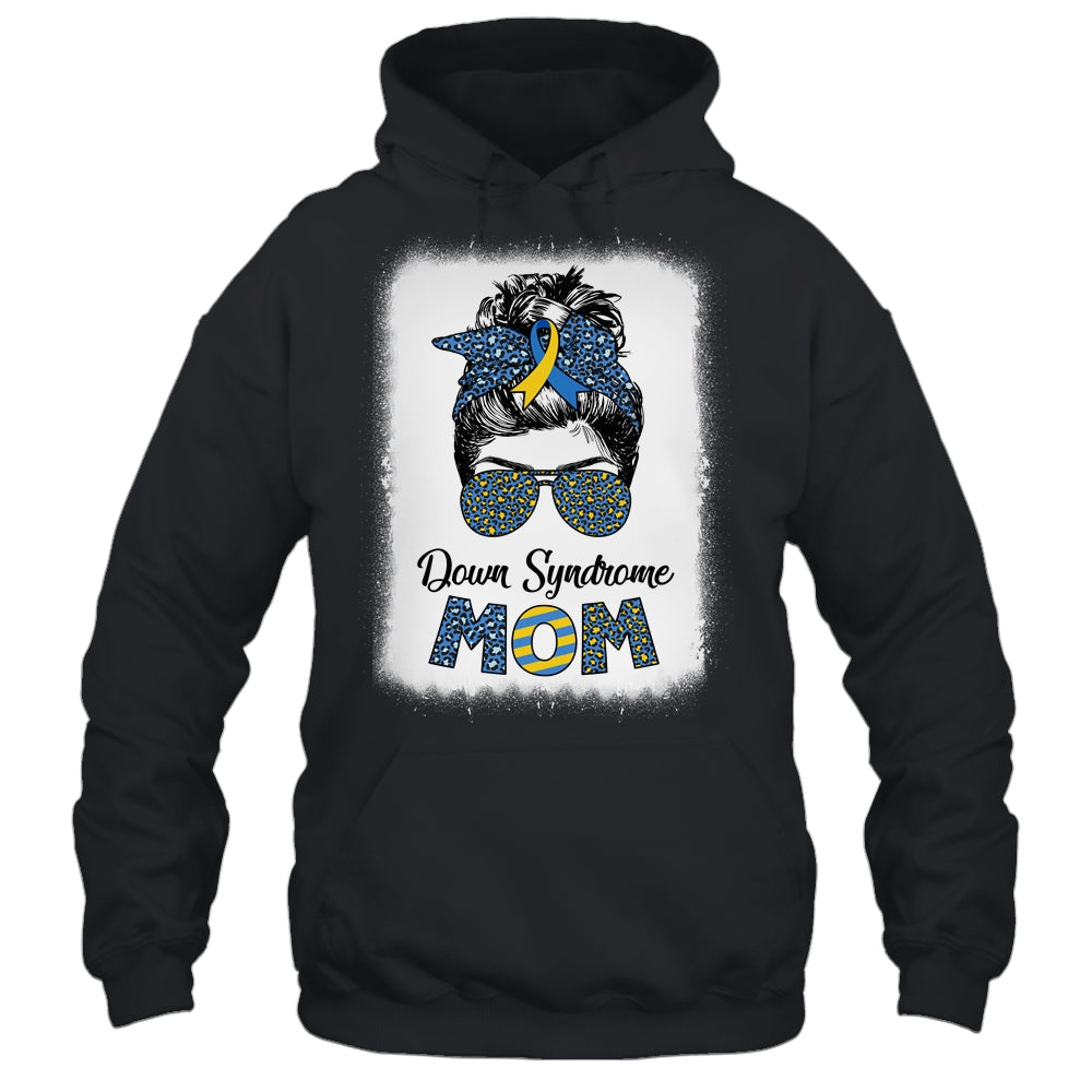 Mom Down Syndrome Awareness Mom Messy Bun Hair Shirt & Hoodie | siriusteestore