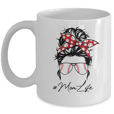 Mom Life Baseball Softball Women Mothers Day Messy Bun Mug | siriusteestore