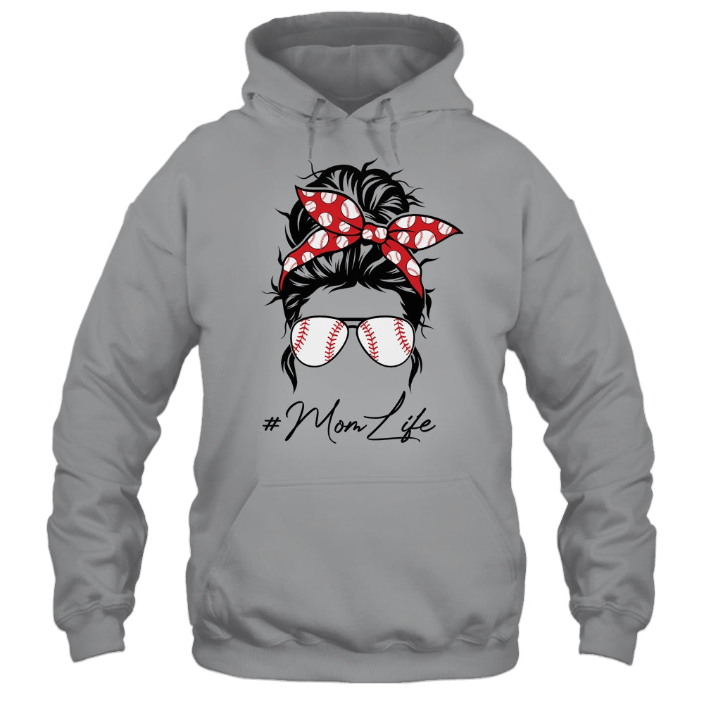 Mom Life Baseball Softball Women Mothers Day Messy Bun Shirt & Tank Top | siriusteestore