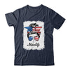 Mom Life Messy Bun America Flag Mothers Day 4th Of July Shirt & Tank Top | Siriustee.com