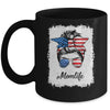 Mom Life Messy Bun America Flag Mothers Day 4th Of July Mug | siriusteestore
