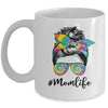 Mom Life Messy Hair Bun Tie Dye Women Mother's Day Funny Mug | siriusteestore