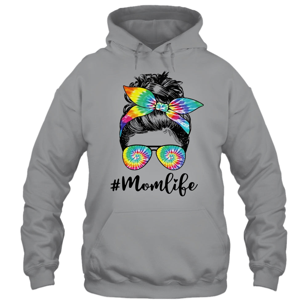 Mom Life Messy Hair Bun Tie Dye Women Mother's Day Funny Shirt & Tank Top | siriusteestore