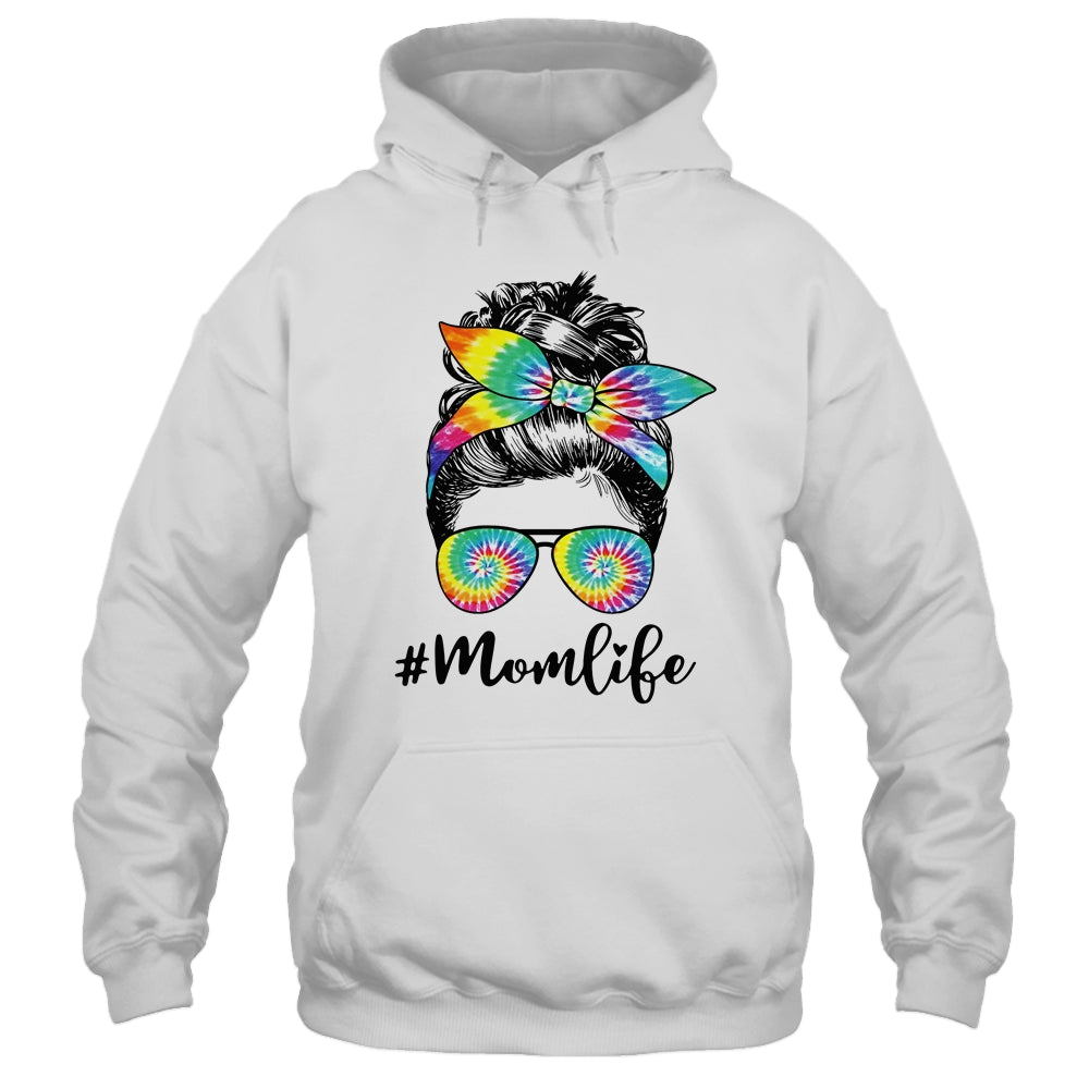 Mom Life Messy Hair Bun Tie Dye Women Mother's Day Funny Shirt & Tank Top | siriusteestore