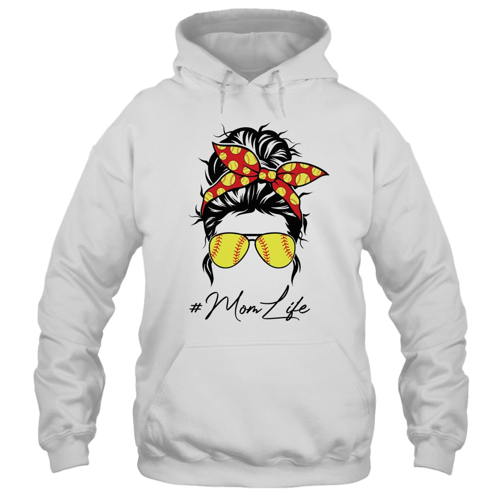 Mom Life Softball Baseball Women Mothers Day Messy Bun Shirt & Tank Top | siriusteestore