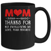 Mom Thanks For Not Swallowing Me Love Favorite Mothers Day Mug | siriusteestore