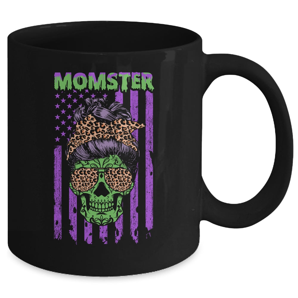 Momster Salty Skull Mom Leopard Halloween Gift Boy Kid Girl Mug | siriusteestore