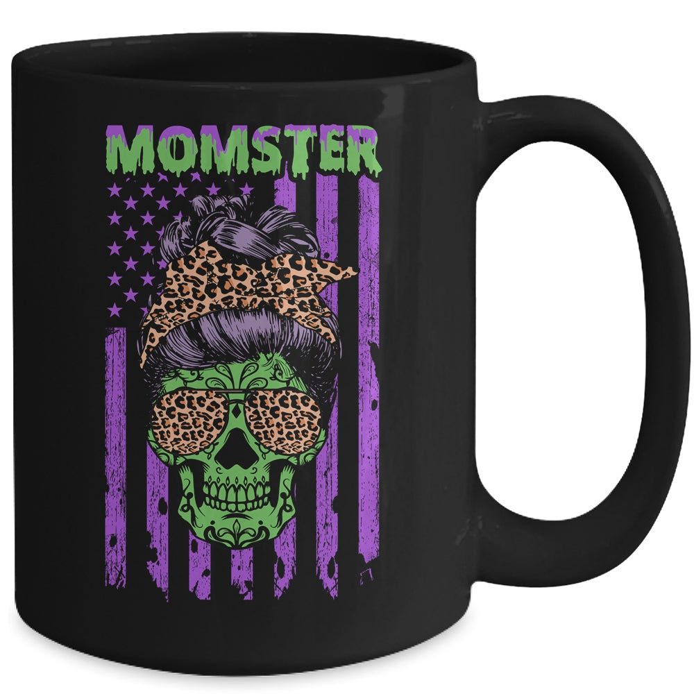 Momster Salty Skull Mom Leopard Halloween Gift Boy Kid Girl Mug | siriusteestore