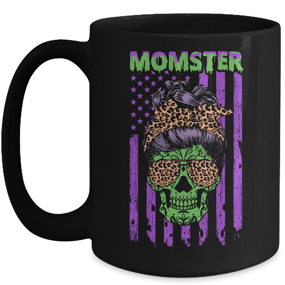 Momster Salty Skull Mom Leopard Halloween Gift Boy Kid Girl Mug | siriusteestore