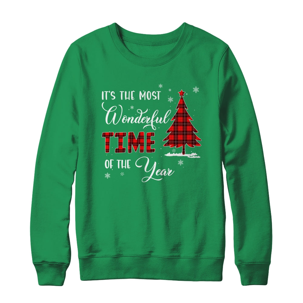 Most Wonderful Time Of The Year Buffalo Plaid Christmas Tree Shirt & Sweatshirt | siriusteestore