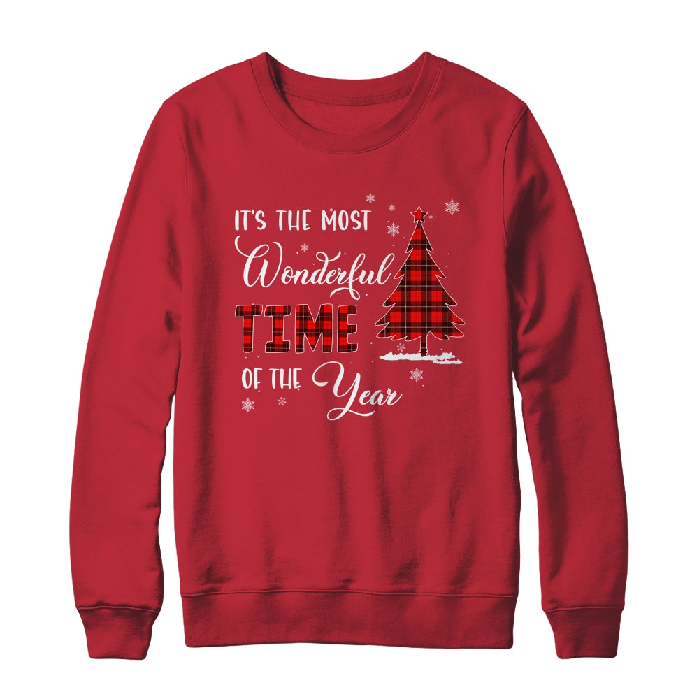 Most Wonderful Time Of The Year Buffalo Plaid Christmas Tree Shirt & Sweatshirt | siriusteestore