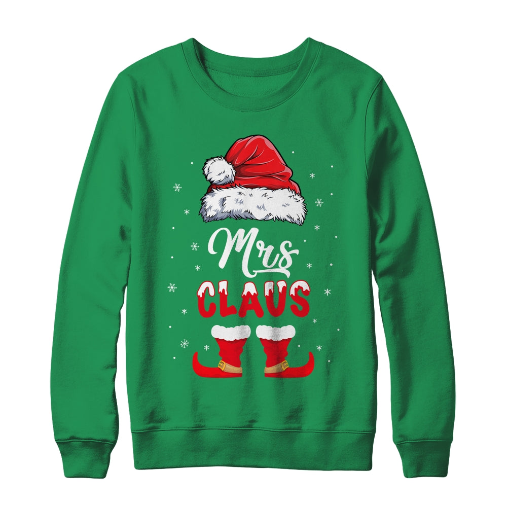Mrs Claus Elf Matching Christmas Pajamas Santa Santa Hat Shirt & Sweatshirt | siriusteestore