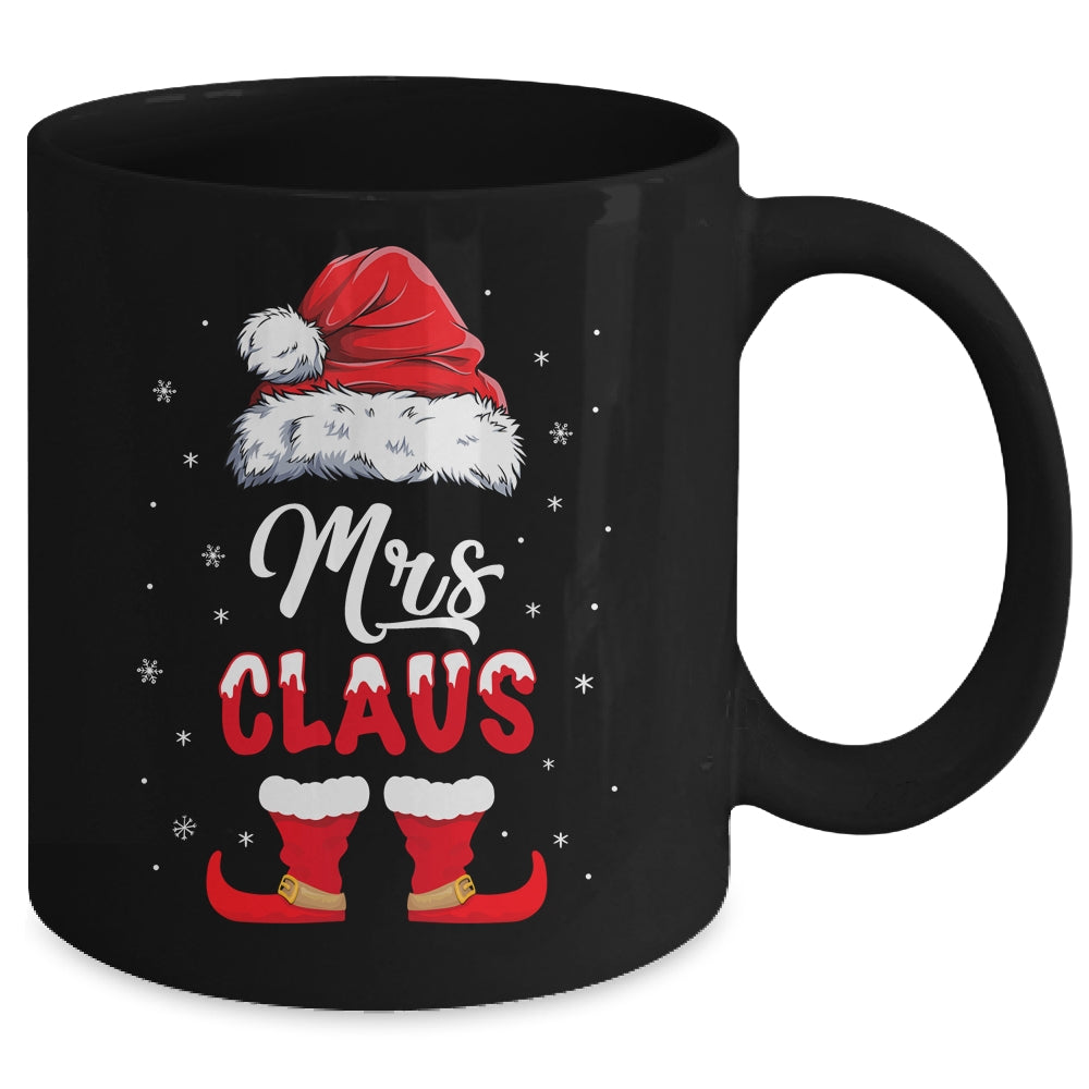 Mrs Claus Elf Matching Christmas Pajamas Santa Santa Hat Mug | siriusteestore