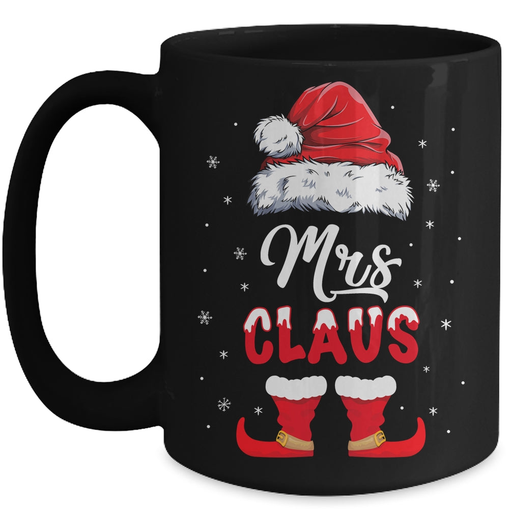Mrs Claus Elf Matching Christmas Pajamas Santa Santa Hat Mug | siriusteestore