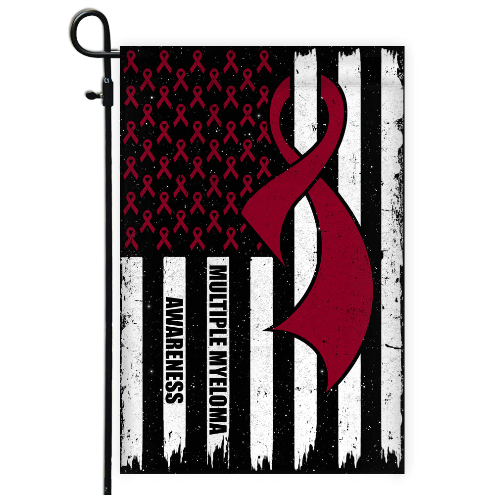 Multiple Myeloma Awareness America Flag Burgundy Ribbon | siriusteestore