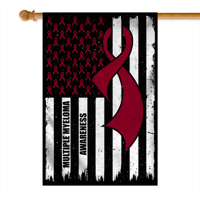 Multiple Myeloma Awareness America Flag Burgundy Ribbon | siriusteestore