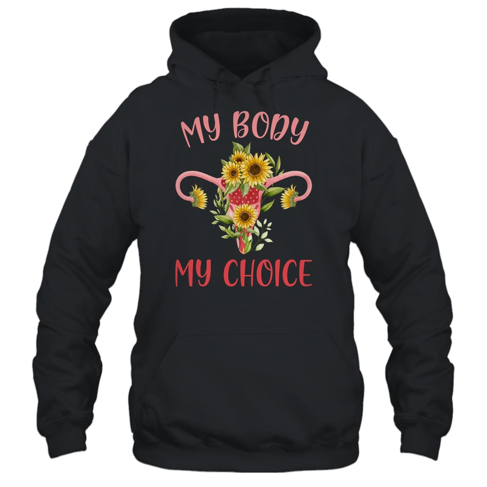 My Body My Choice Floral Uterus Feminist Abortion Shirt & Tank Top | siriusteestore