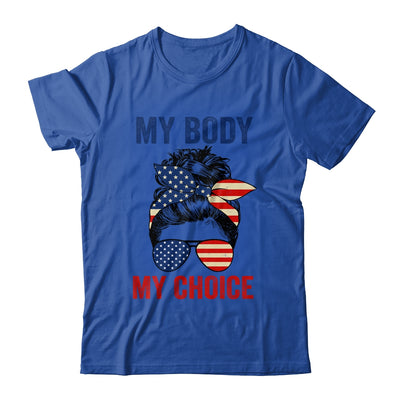 My Body My Choice Pro Choice Messy Bun US Flag 4th Of July Shirt & Tank Top | siriusteestore
