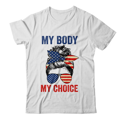 My Body My Choice Pro Choice Messy Bun US Flag 4th Of July Shirt & Tank Top | siriusteestore