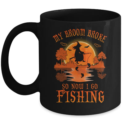 My Broom Broke So Now I Go Fishing Halloween Gift Mug | siriusteestore