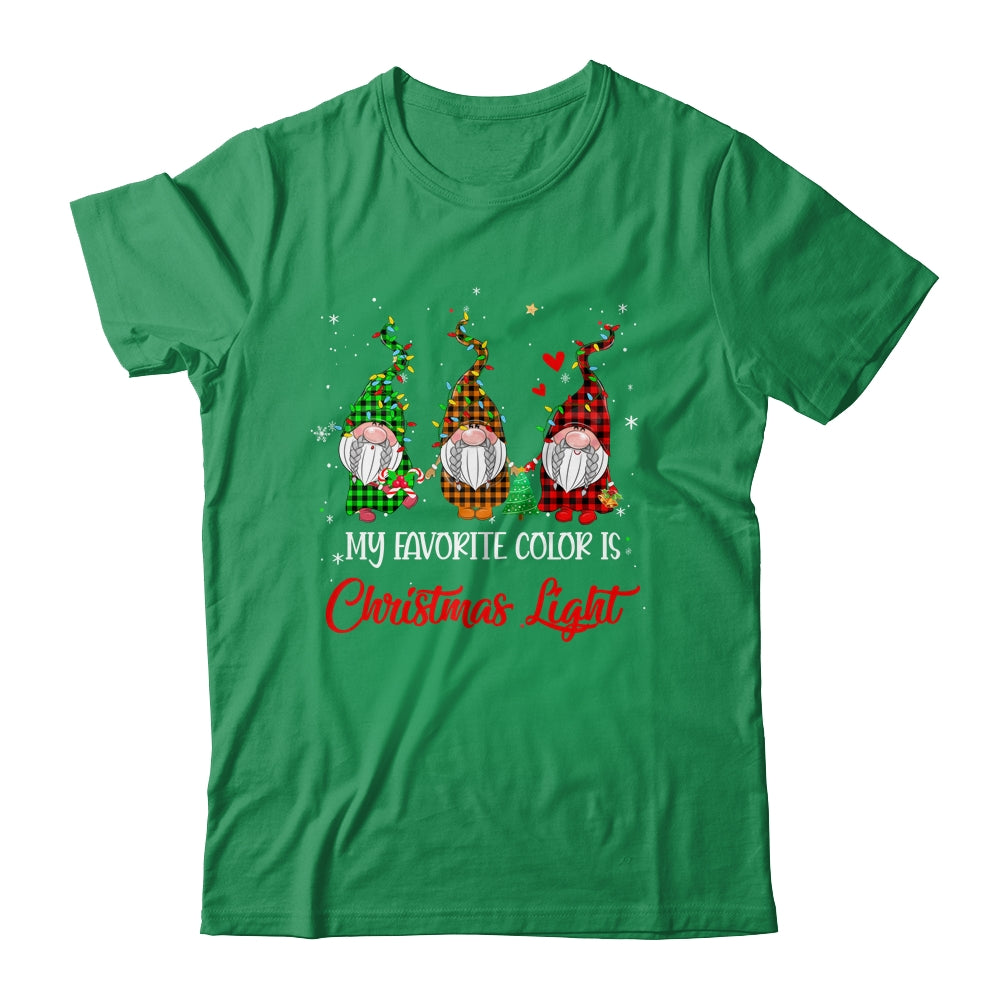 My Favorite Color Is Christmas Lights Gnomies Gnome Buffalo Shirt & Sweatshirt | siriusteestore