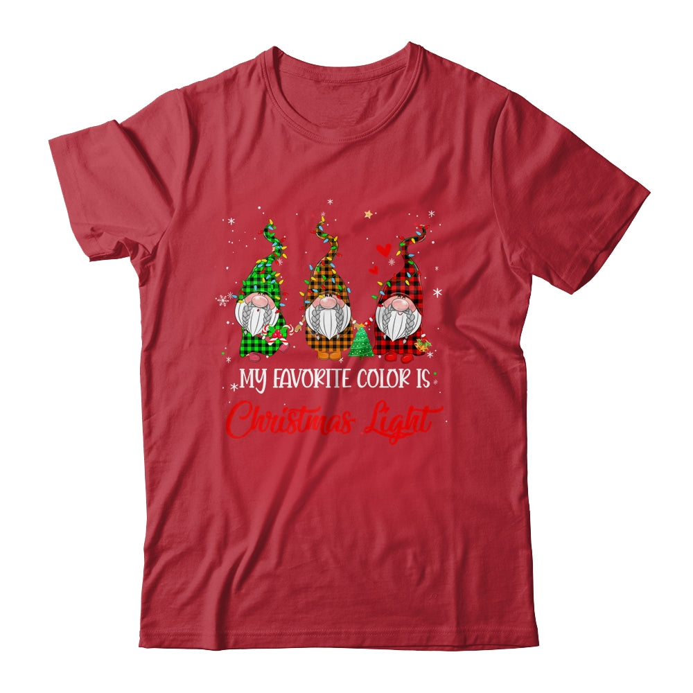 My Favorite Color Is Christmas Lights Gnomies Gnome Buffalo Shirt & Sweatshirt | siriusteestore