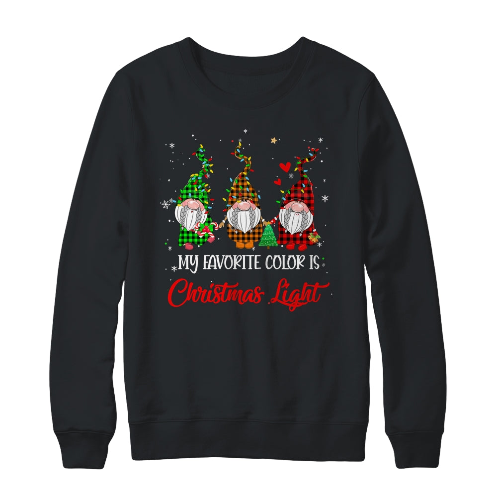 My Favorite Color Is Christmas Lights Gnomies Gnome Buffalo Shirt & Sweatshirt | siriusteestore