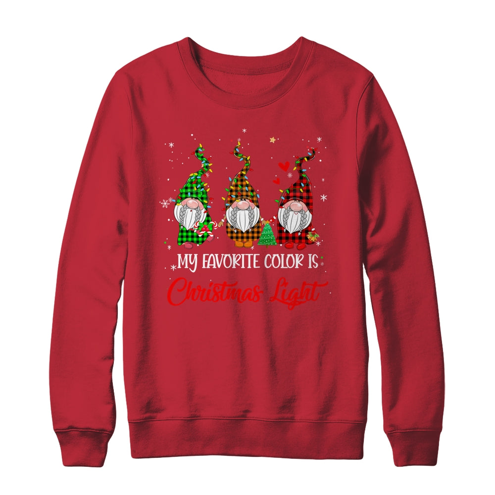 My Favorite Color Is Christmas Lights Gnomies Gnome Buffalo Shirt & Sweatshirt | siriusteestore