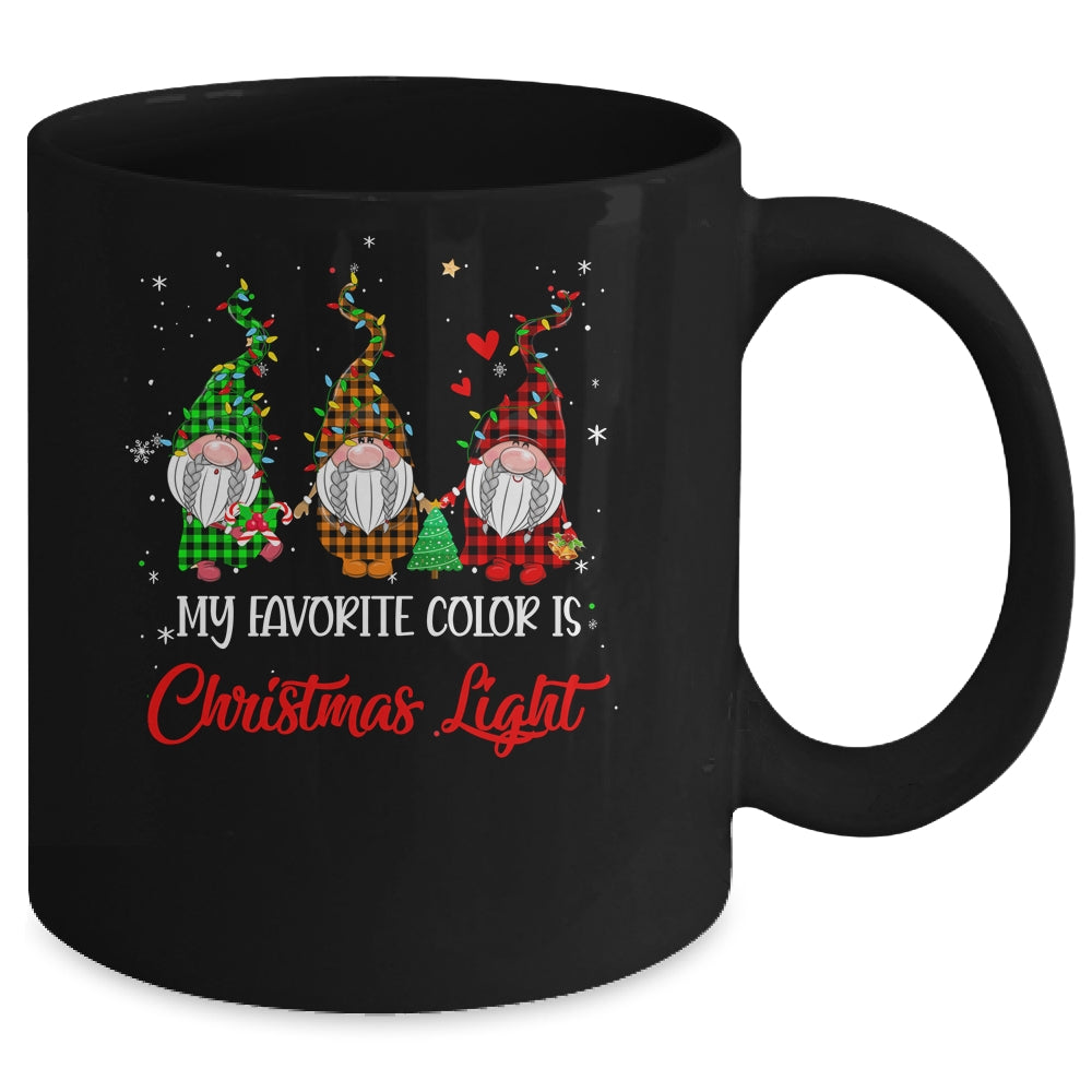My Favorite Color Is Christmas Lights Gnomies Gnome Buffalo Mug | siriusteestore