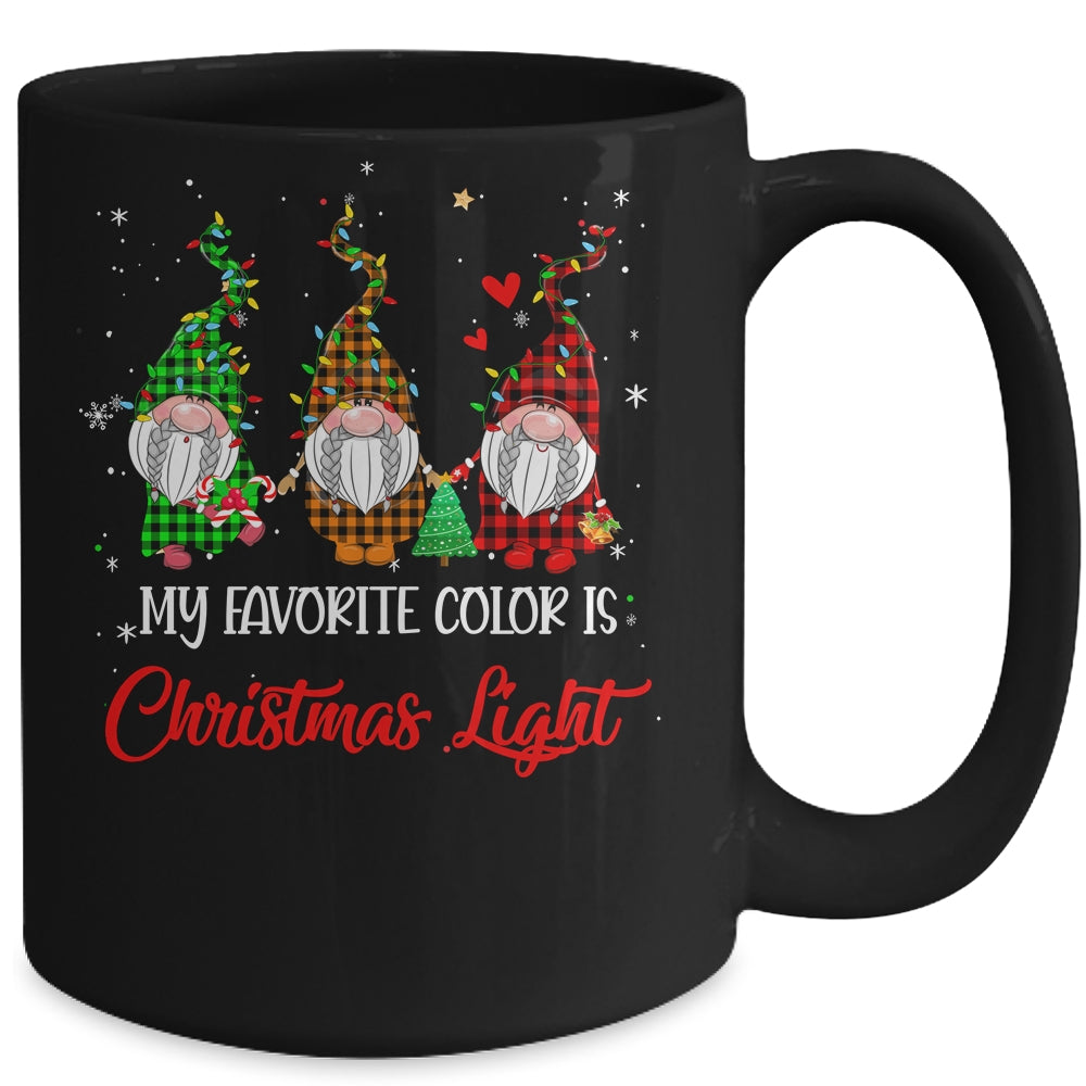 My Favorite Color Is Christmas Lights Gnomies Gnome Buffalo Mug | siriusteestore