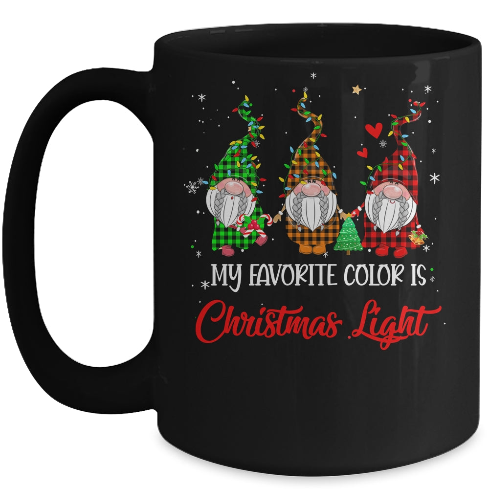 My Favorite Color Is Christmas Lights Gnomies Gnome Buffalo Mug | siriusteestore