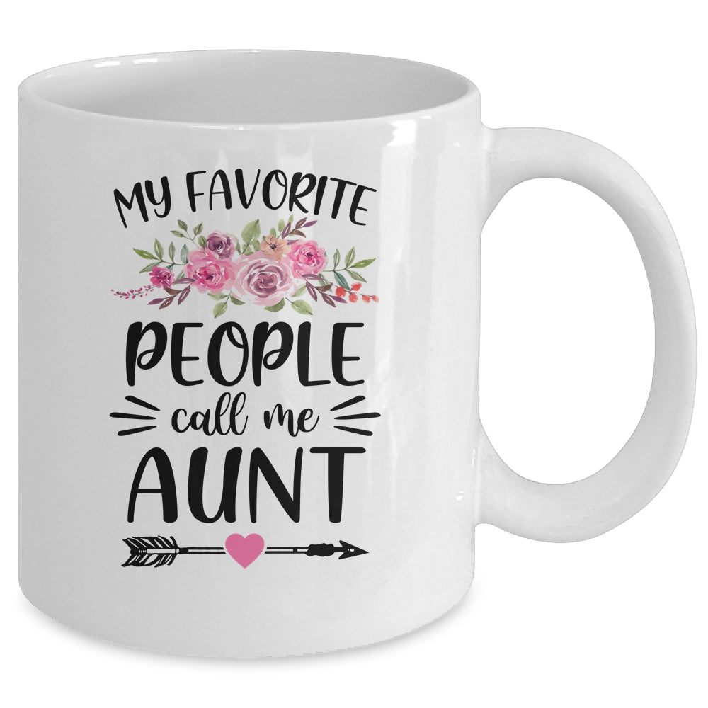 My Favorite People Call Me Aunt Mother's Day Floral Mug | siriusteestore