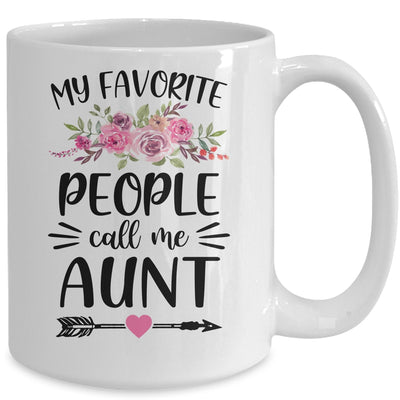 My Favorite People Call Me Aunt Mother's Day Floral Mug | siriusteestore
