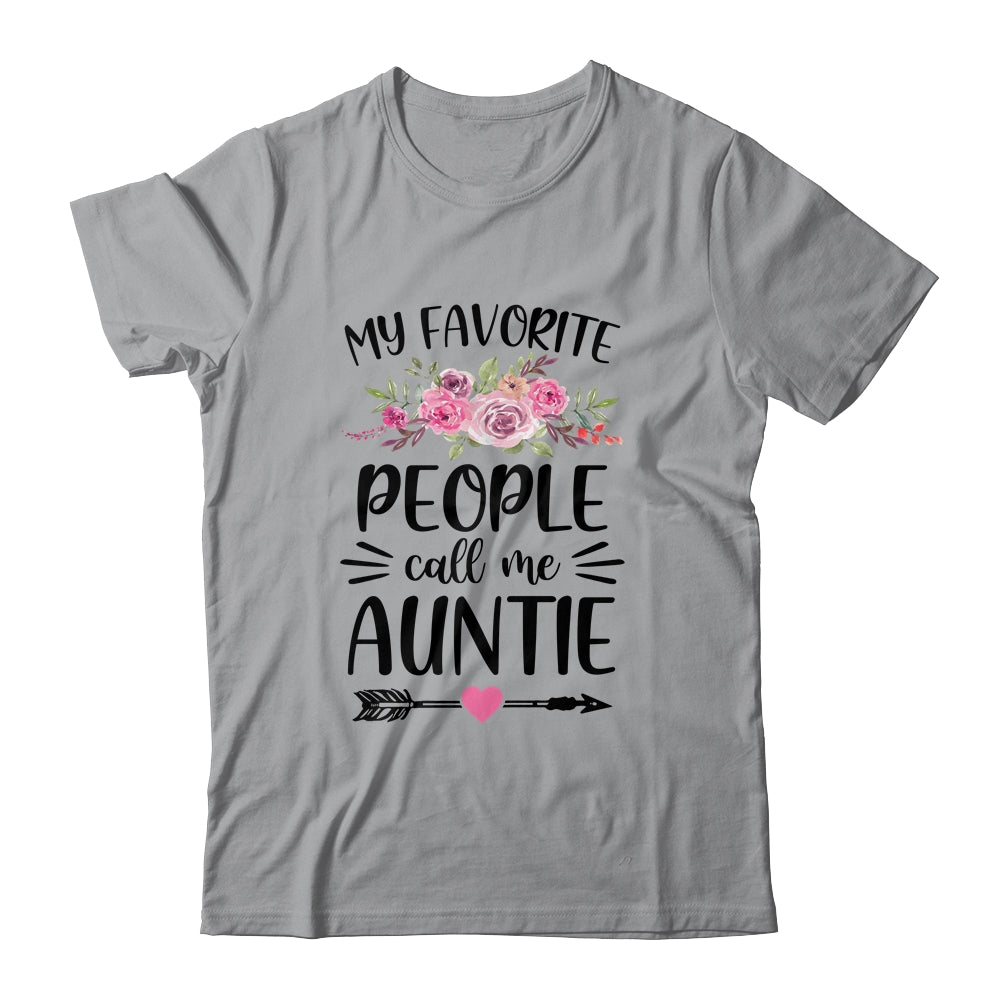 My Favorite People Call Me Auntie Mother's Day Floral Shirt & Tank Top | siriusteestore