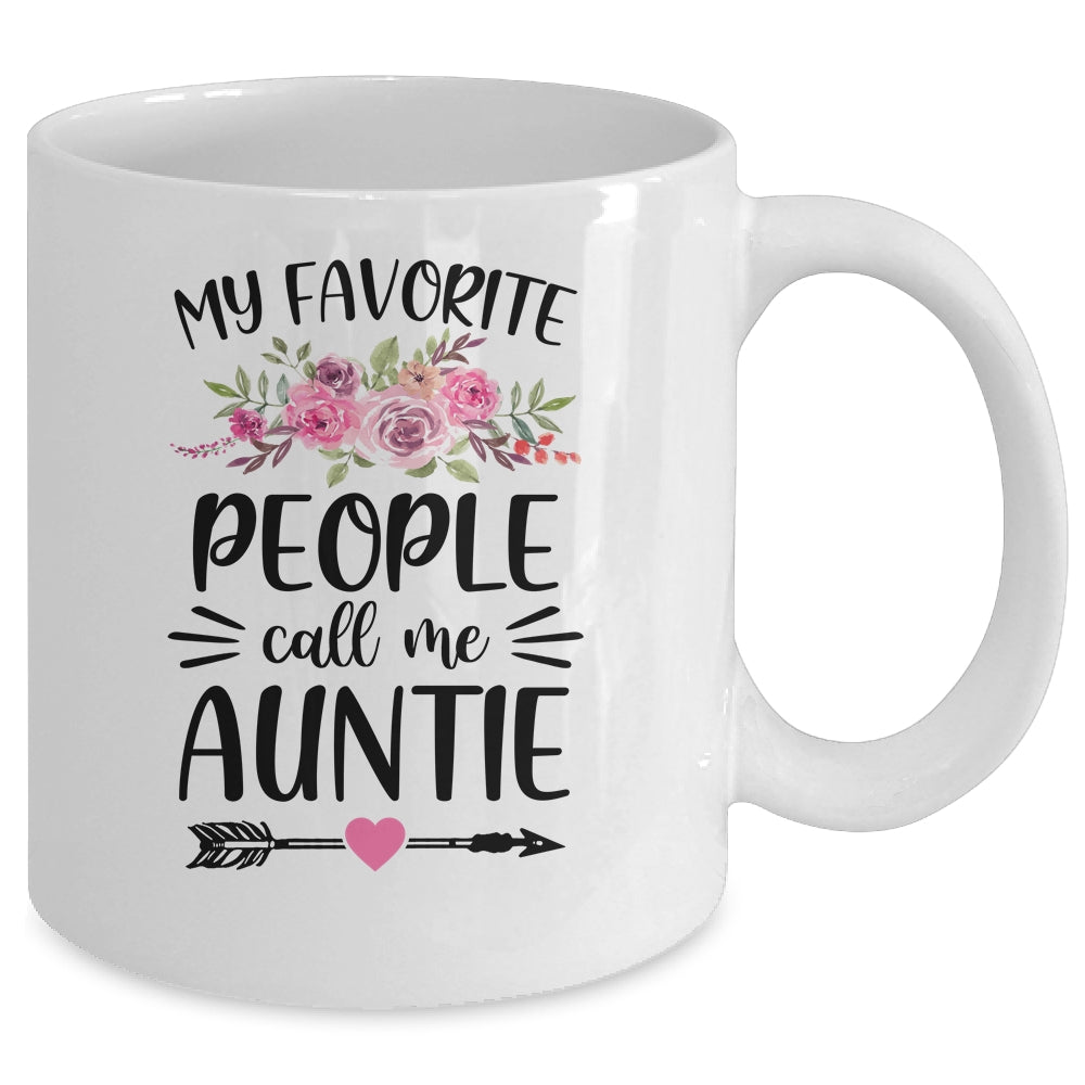 My Favorite People Call Me Auntie Mother's Day Floral Mug | siriusteestore