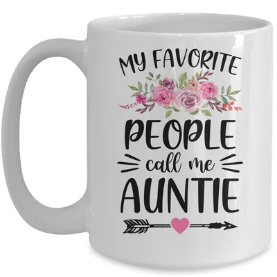 My Favorite People Call Me Auntie Mother's Day Floral Mug | siriusteestore