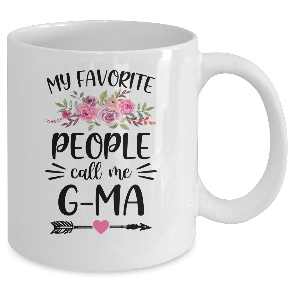 My Favorite People Call Me G-Ma Mother's Day Floral Mug | siriusteestore