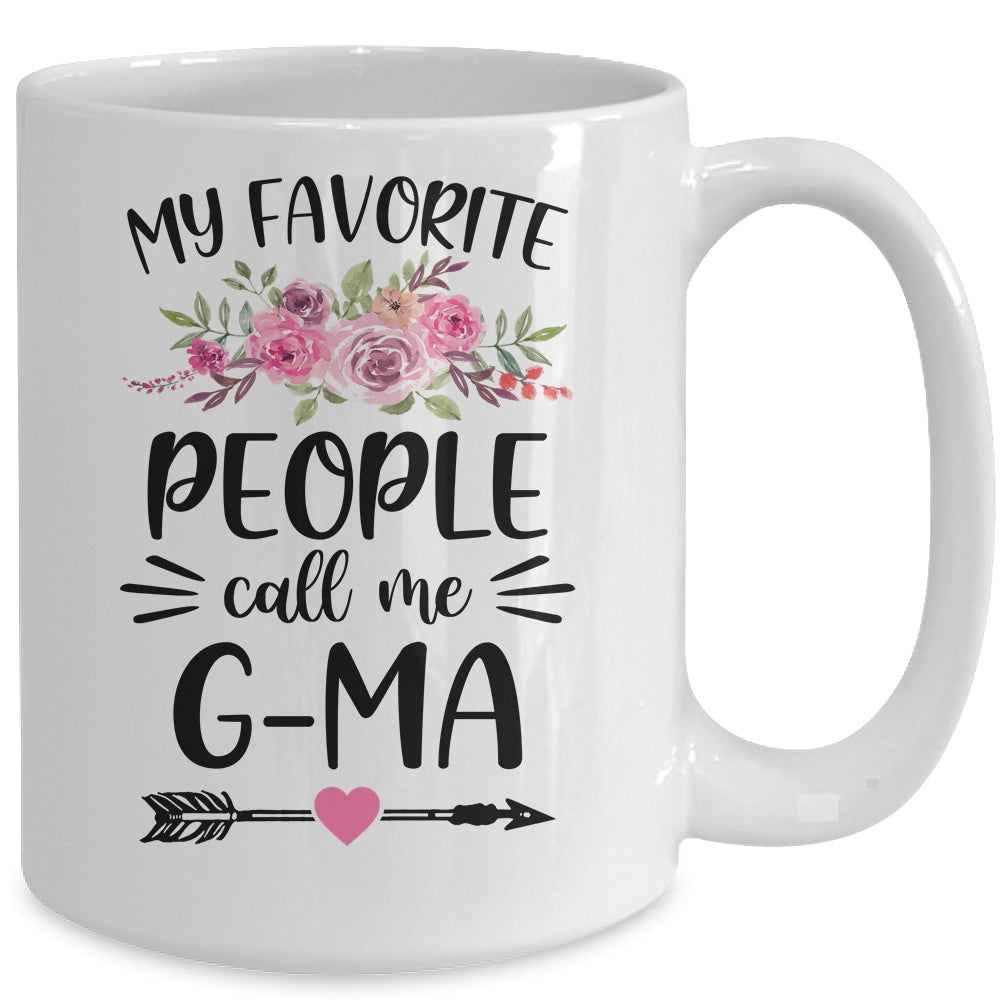 My Favorite People Call Me G-Ma Mother's Day Floral Mug | siriusteestore