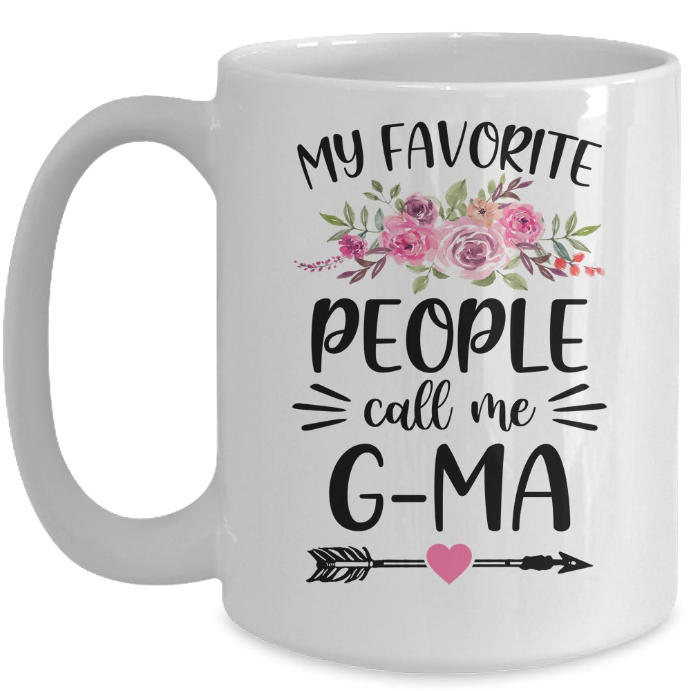 My Favorite People Call Me G-Ma Mother's Day Floral Mug | siriusteestore
