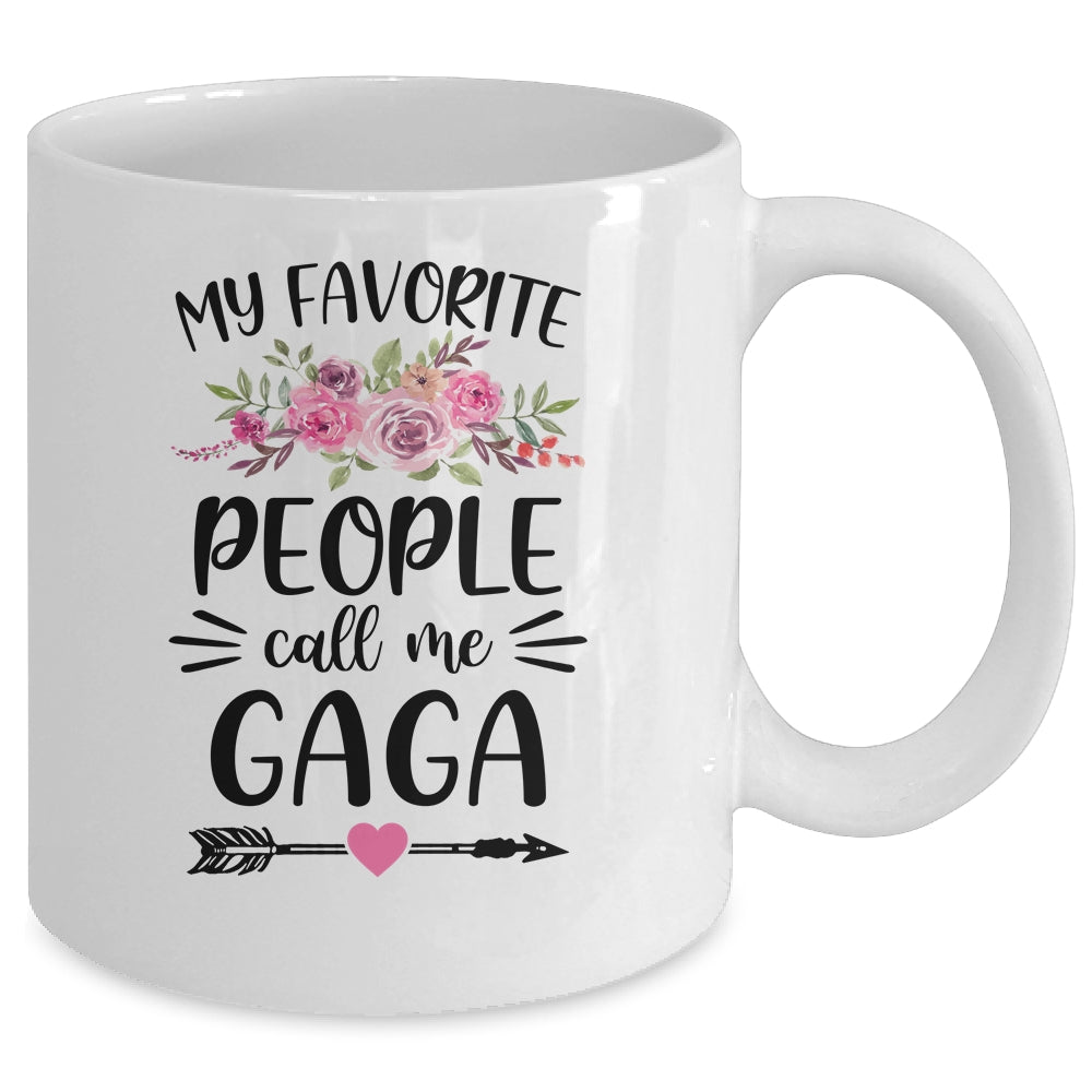 My Favorite People Call Me Gaga Mother's Day Floral Mug | siriusteestore