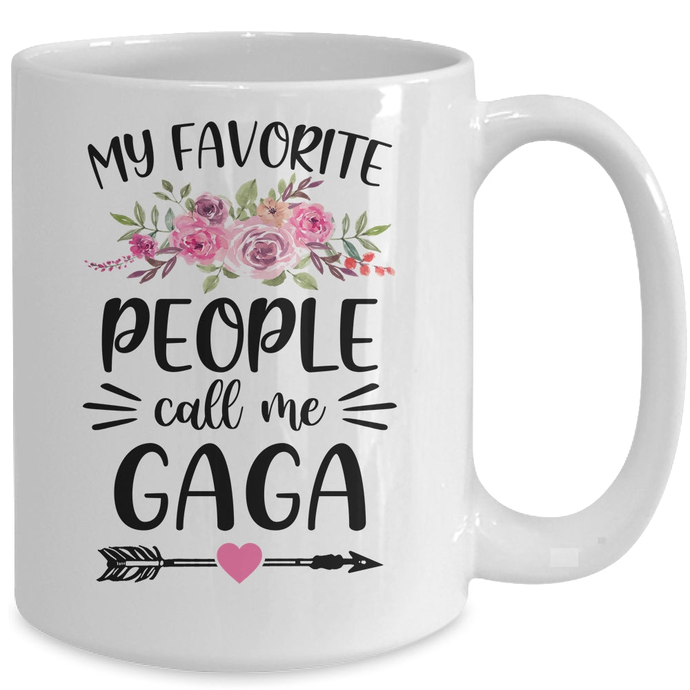 My Favorite People Call Me Gaga Mother's Day Floral Mug | siriusteestore