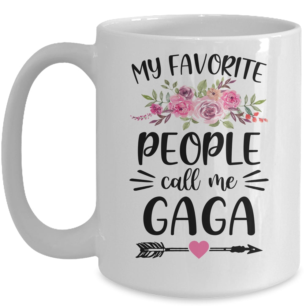 My Favorite People Call Me Gaga Mother's Day Floral Mug | siriusteestore