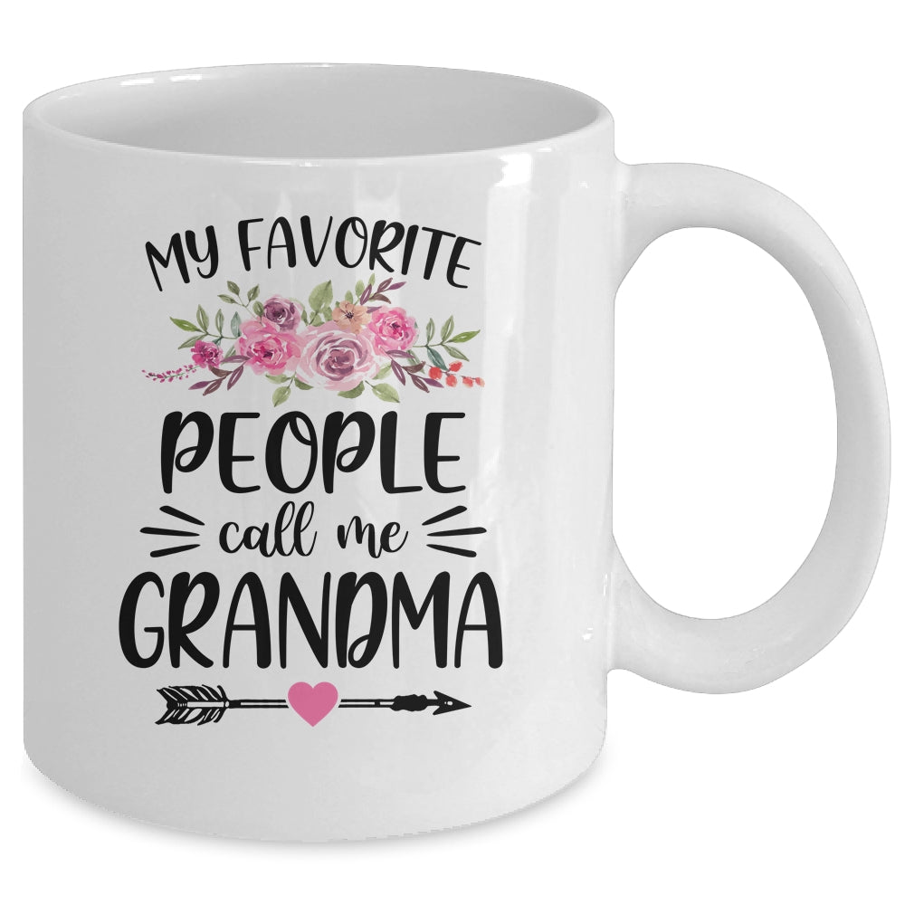 My Favorite People Call Me Grandma Mother's Day Floral Mug | siriusteestore