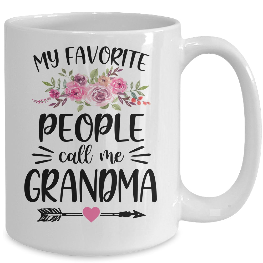 My Favorite People Call Me Grandma Mother's Day Floral Mug | siriusteestore