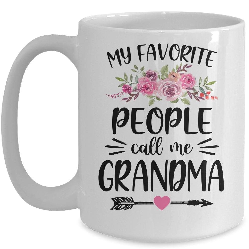 My Favorite People Call Me Grandma Mother's Day Floral Mug | siriusteestore
