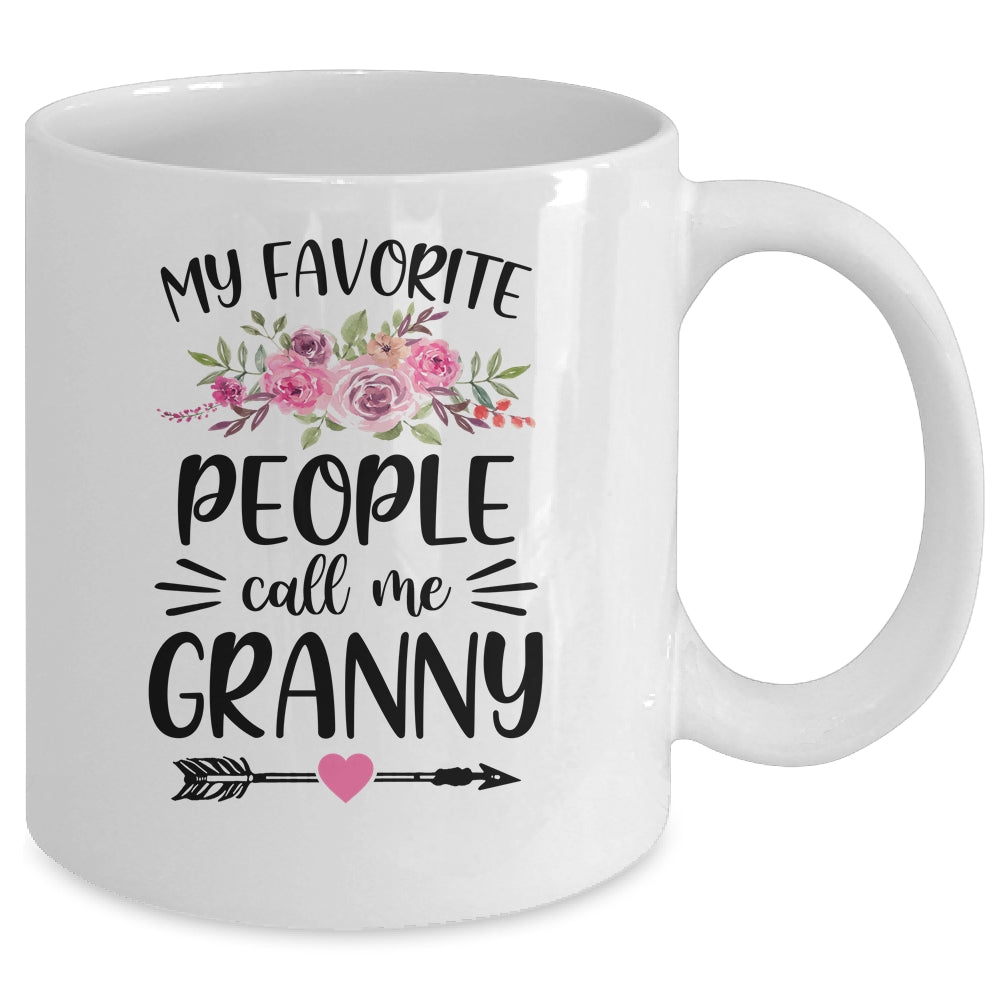My Favorite People Call Me Granny Mother's Day Floral Mug | siriusteestore