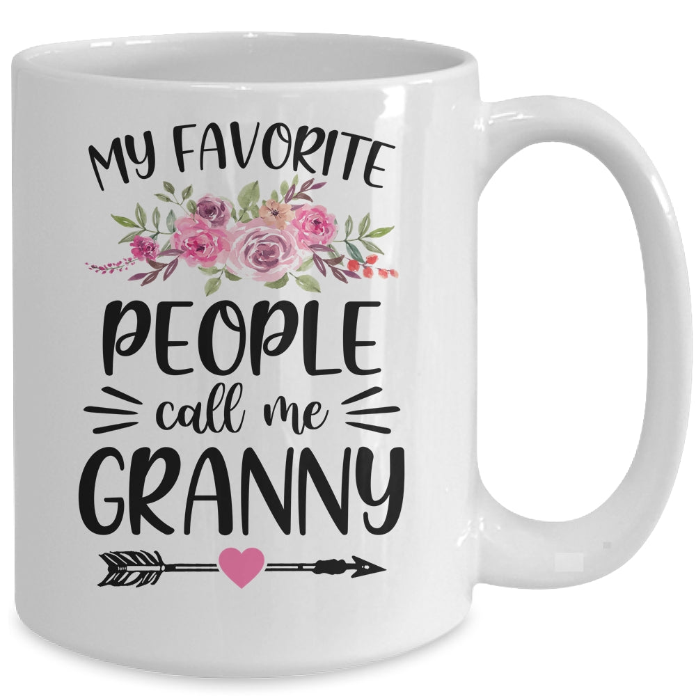 My Favorite People Call Me Granny Mother's Day Floral Mug | siriusteestore